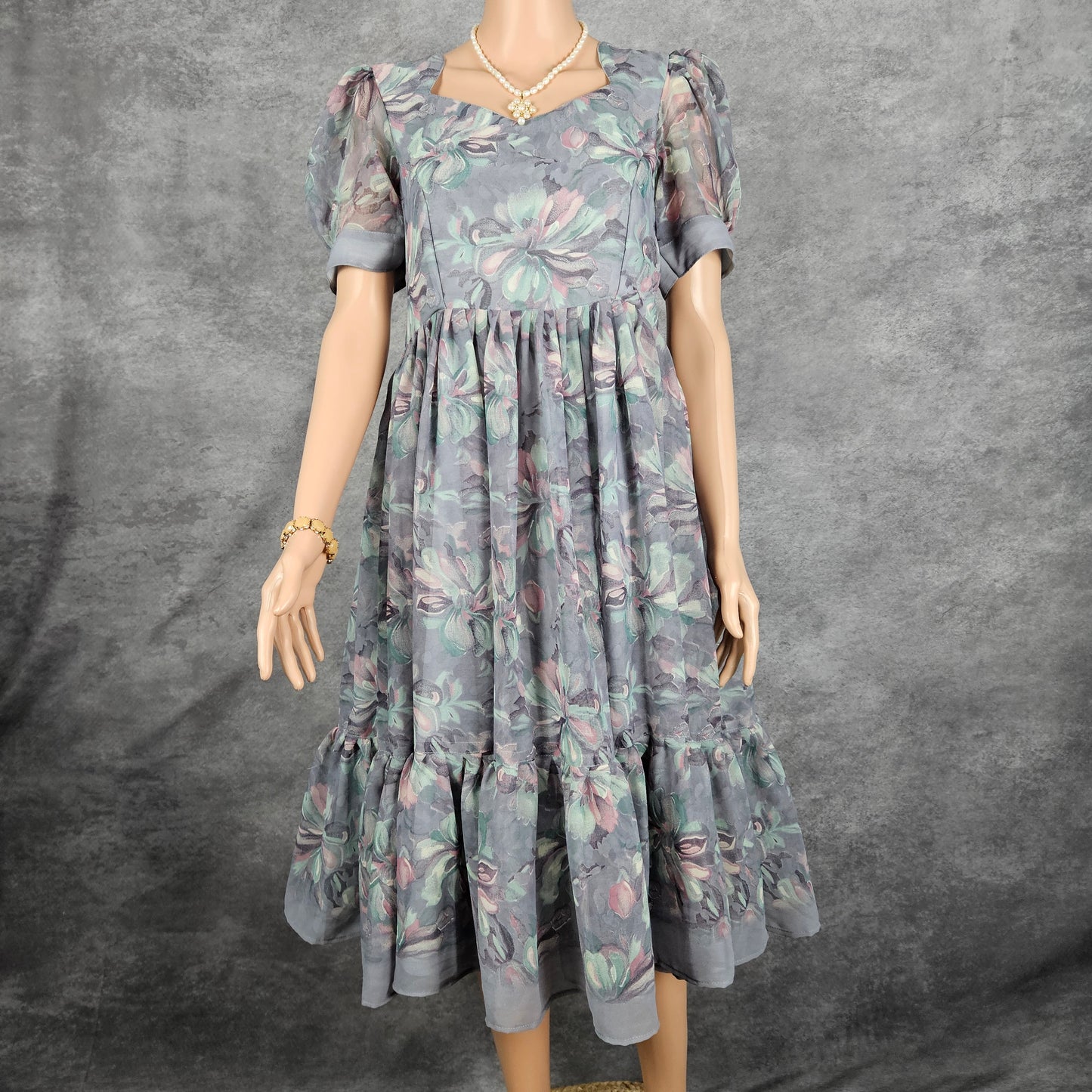 Silver Grey Georgette Frock