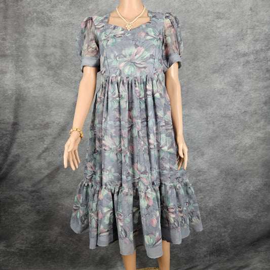 Silver Grey Georgette Frock