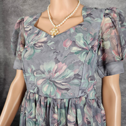 Silver Grey Georgette Frock