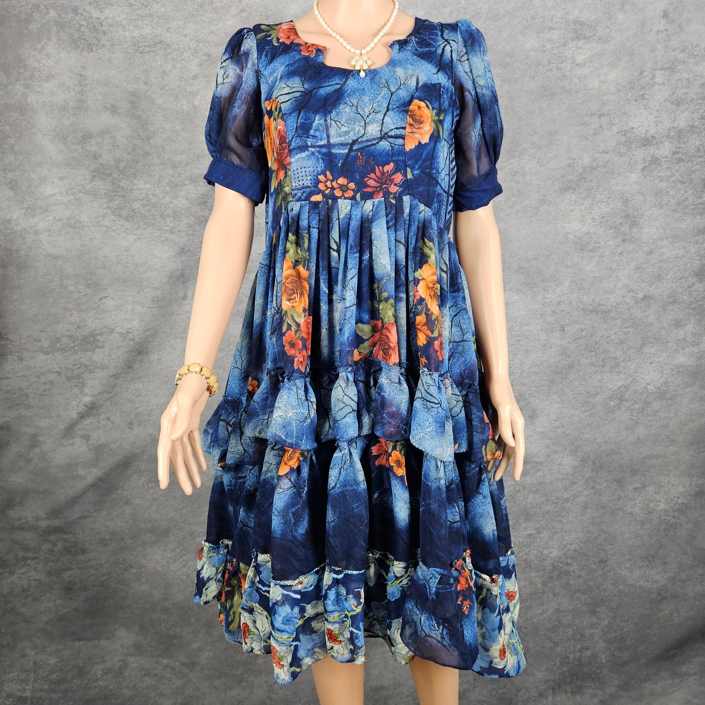 Hallow Blue Georgette Frock