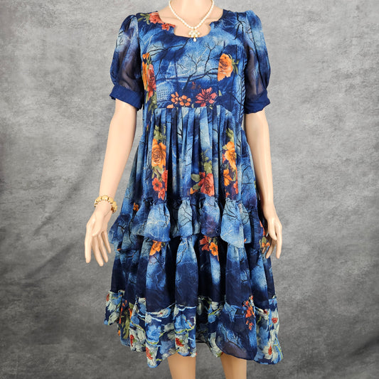 Hallow Blue Georgette Frock
