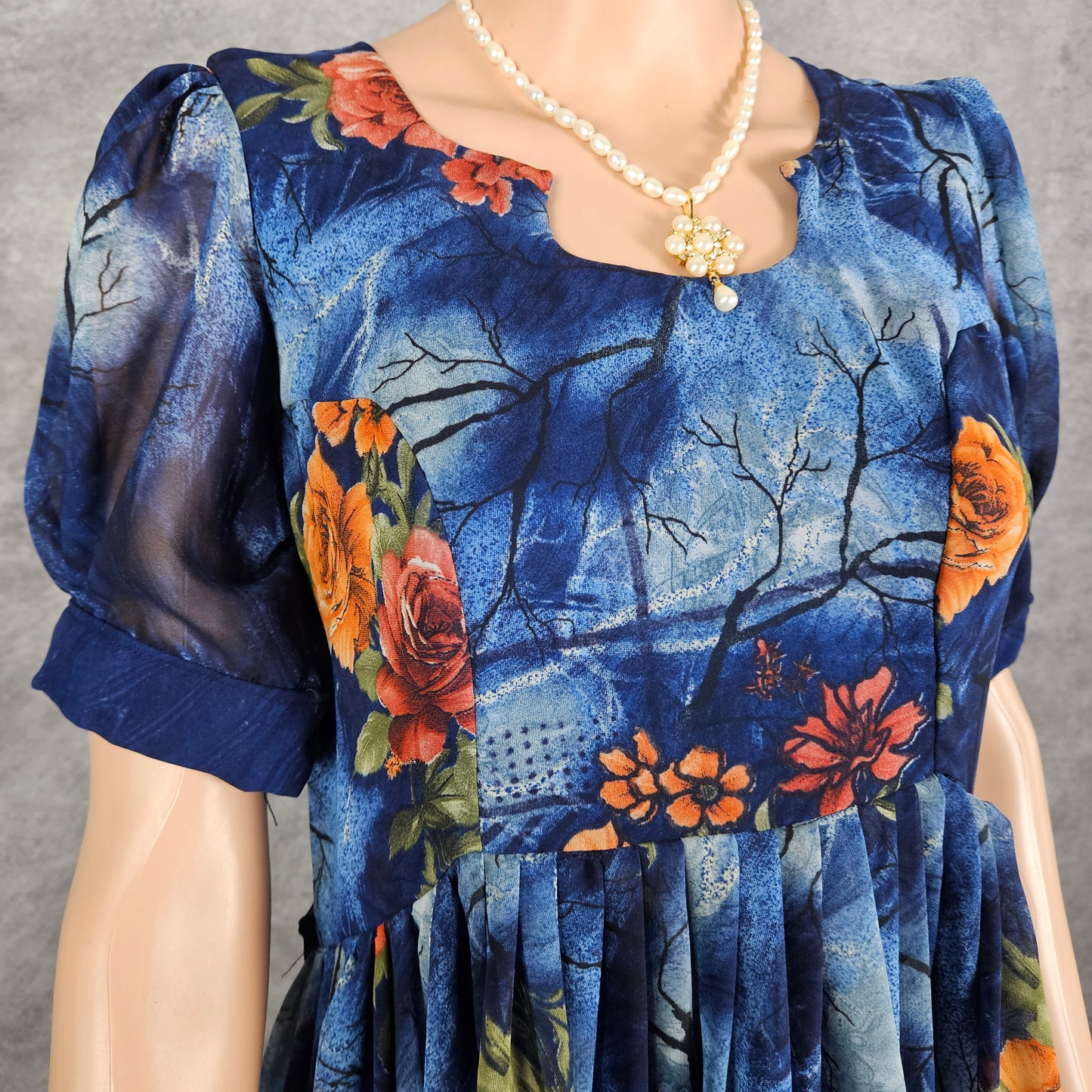 Hallow Blue Georgette Frock