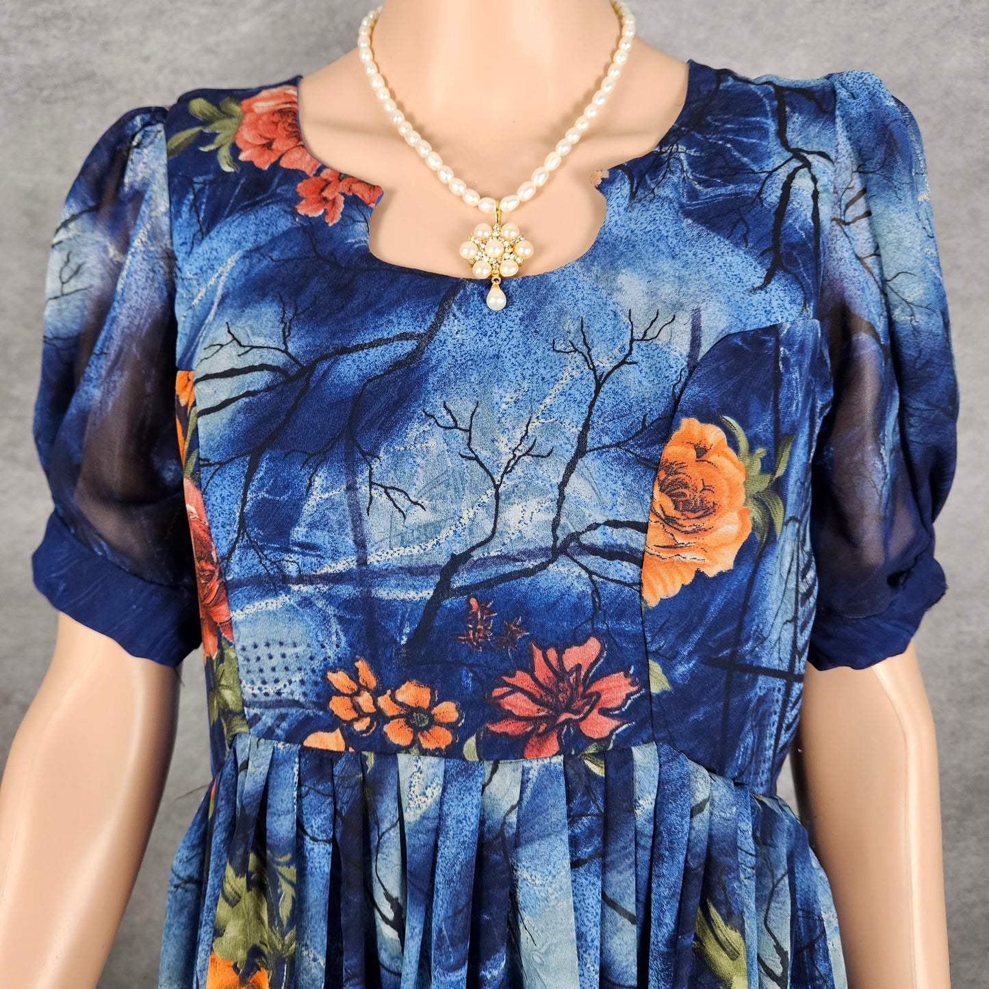 Hallow Blue Georgette Frock