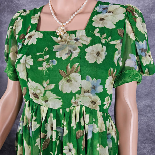 Daffodil Green Georgette Frock