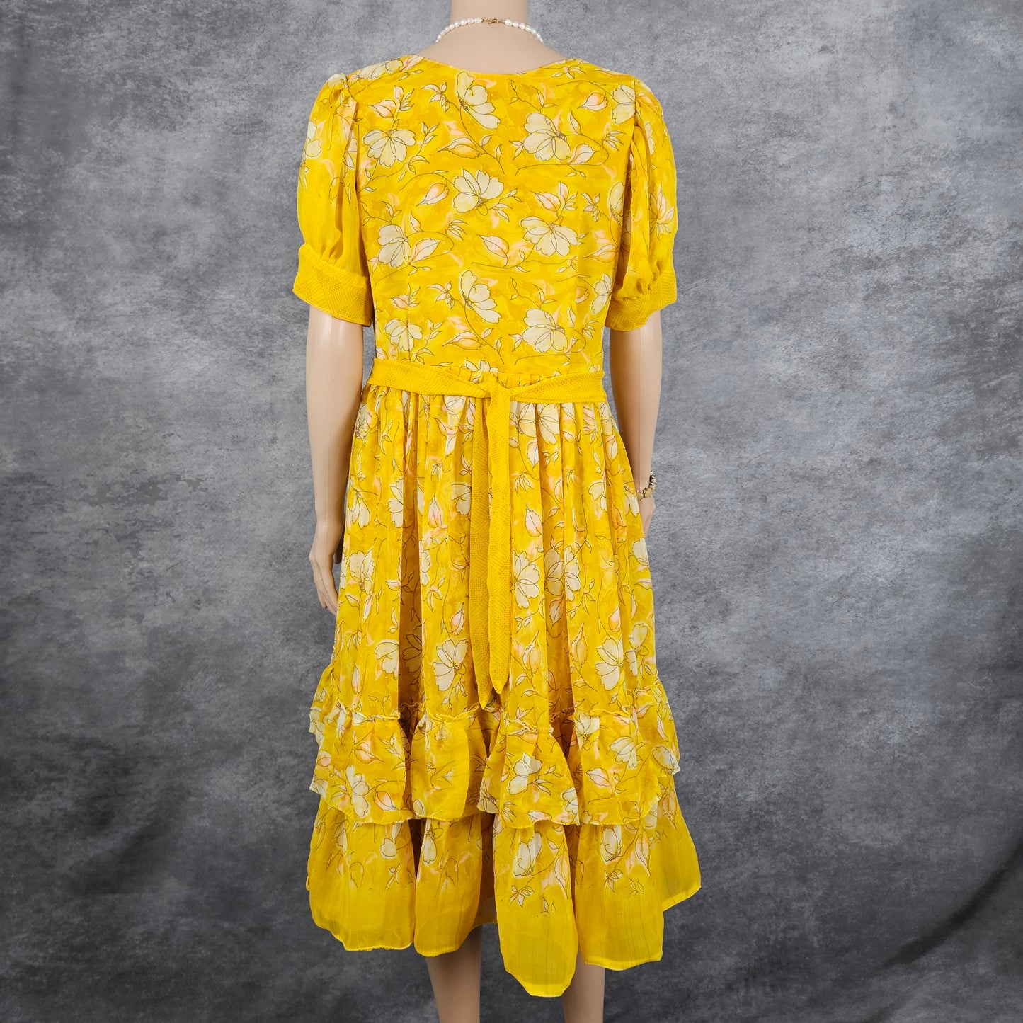 Butterfly Yellow Georgette Frock