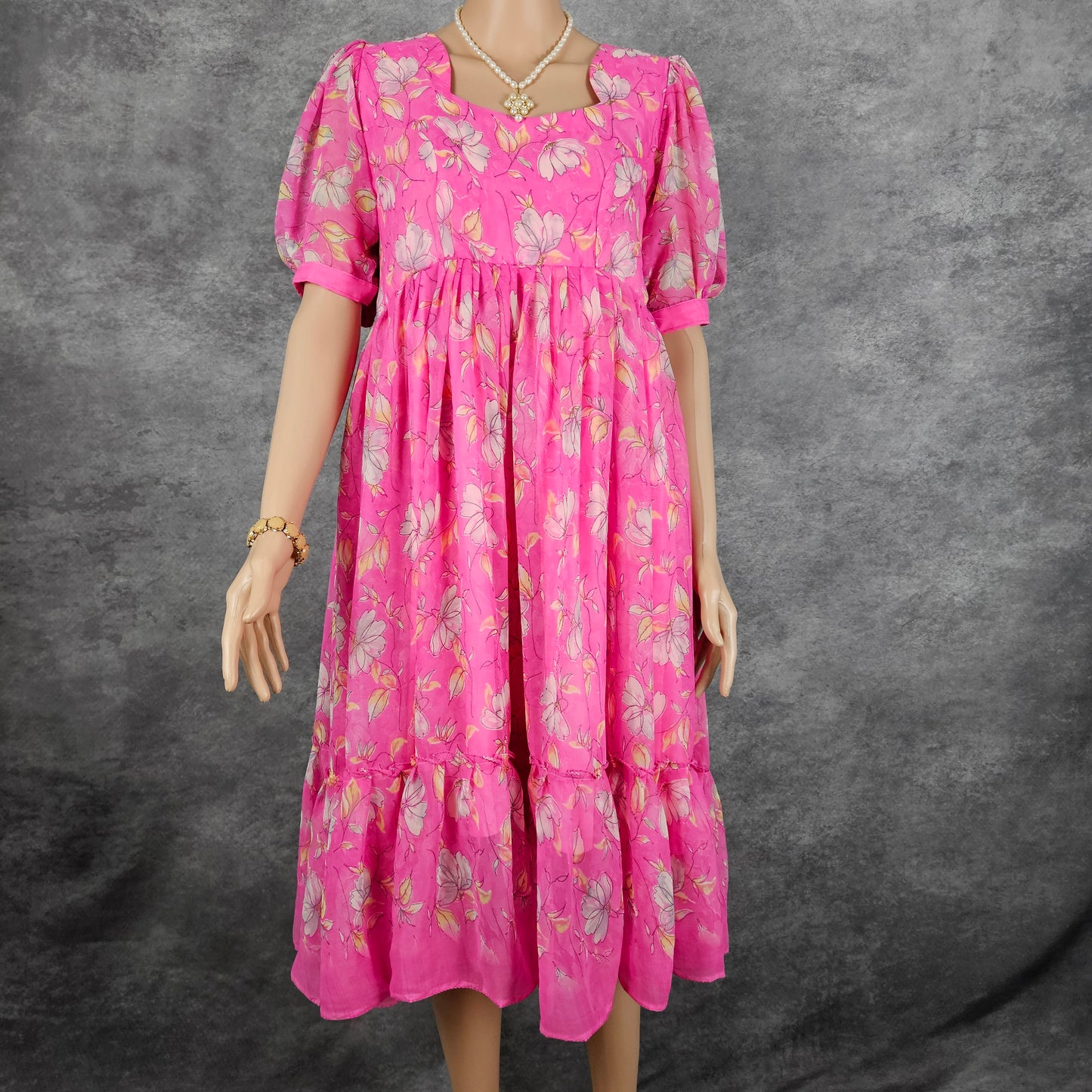 Cotton Pink Georgette Frock