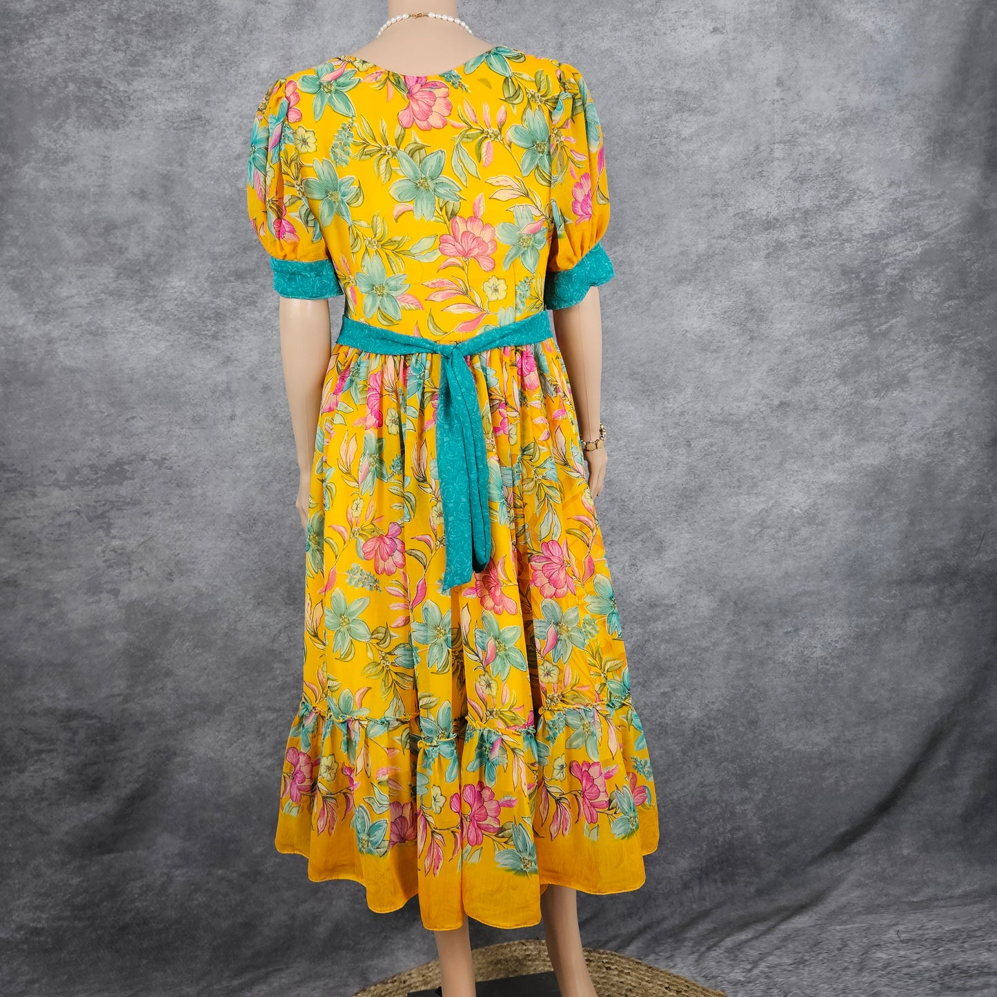 Yellow Splashed Georgette Frock